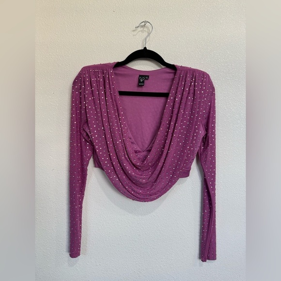 Purple Rhinestone Embellished Top - Picture 3 of 7